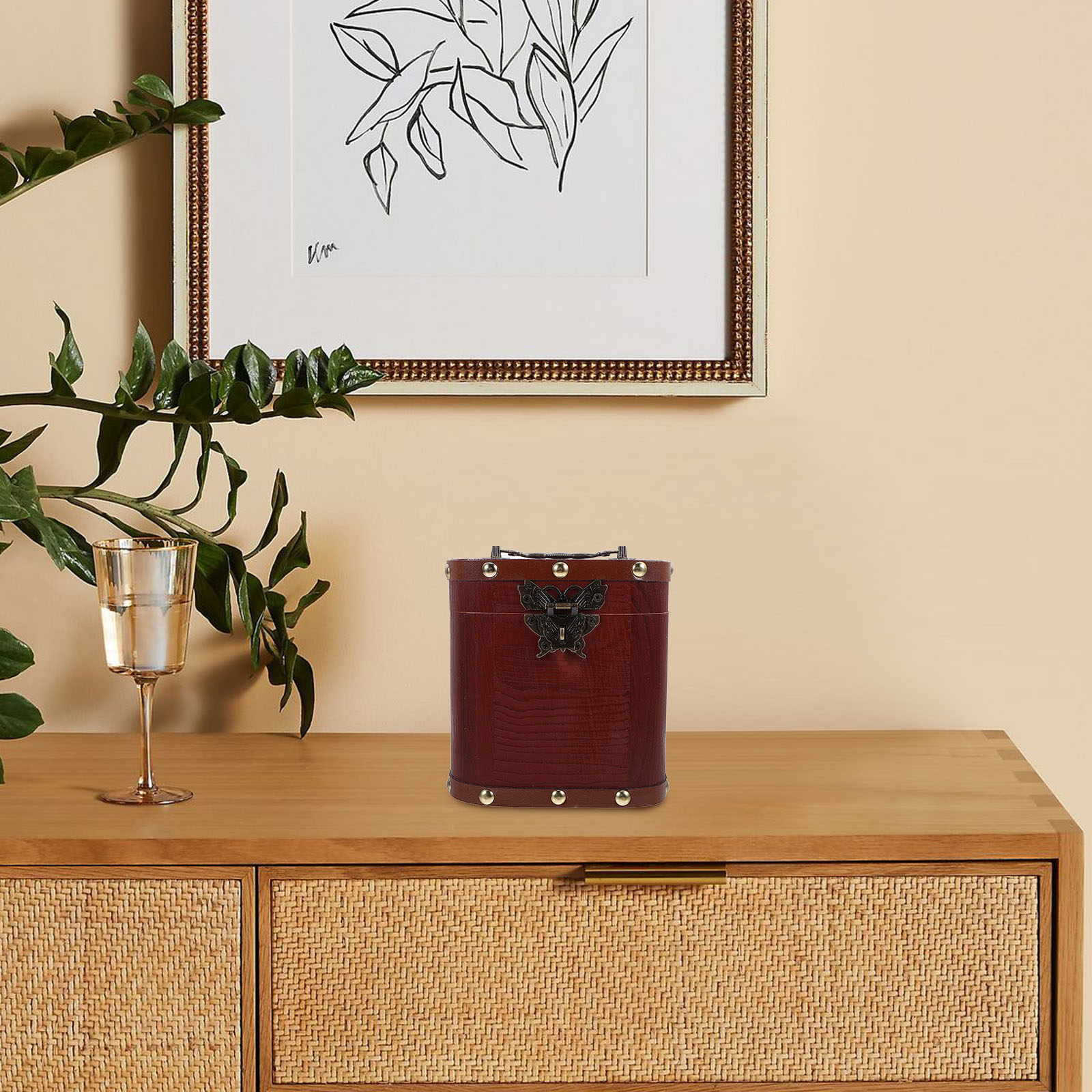 Kids Education Savings - Hucha de Madera Vintage con Cerradura