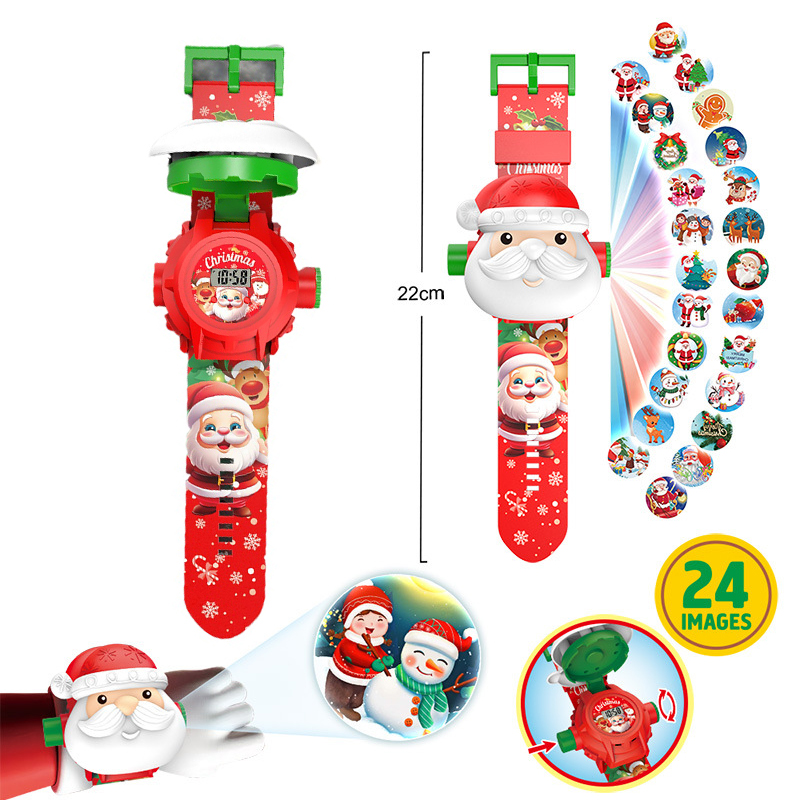 Kids Educational Watch - Reloj de proyección navideña para niños,