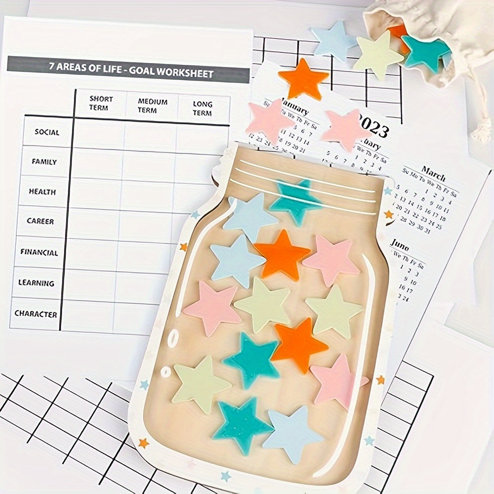 Kids Education System - Tarro de Recompensas Magnético con Estrellas,