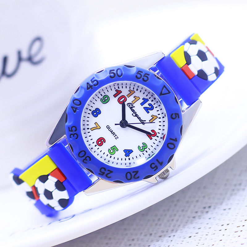 Kids Educational Watch - Relojes de Cuarzo 3D de Fútbol