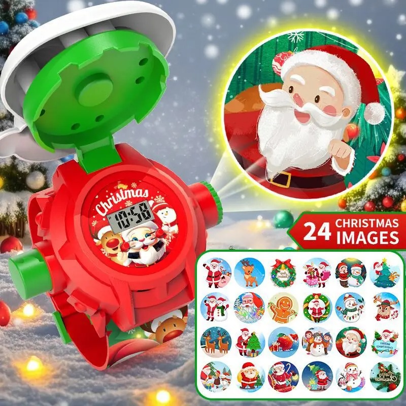 Kids Educational Watch - Reloj de Proyección Navideño para Niños,