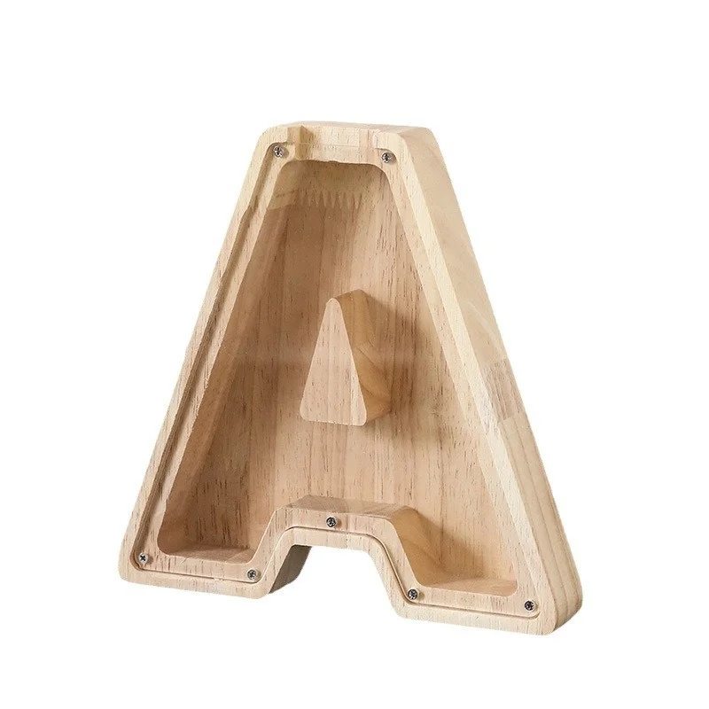 Kids Education Savings - Hucha de madera con 26 letras