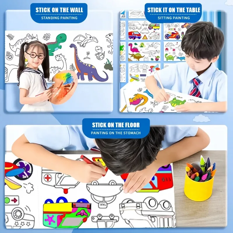 Rollo de papel para colorear p - Kids Education Wallpaper reseña y precio