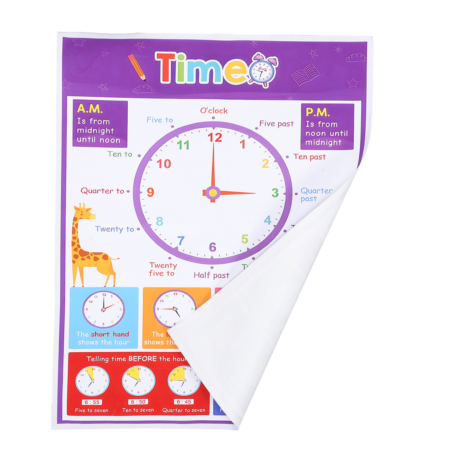 Póster Educativo sobre la Hora - Kids Education Wallpaper reseña y precio