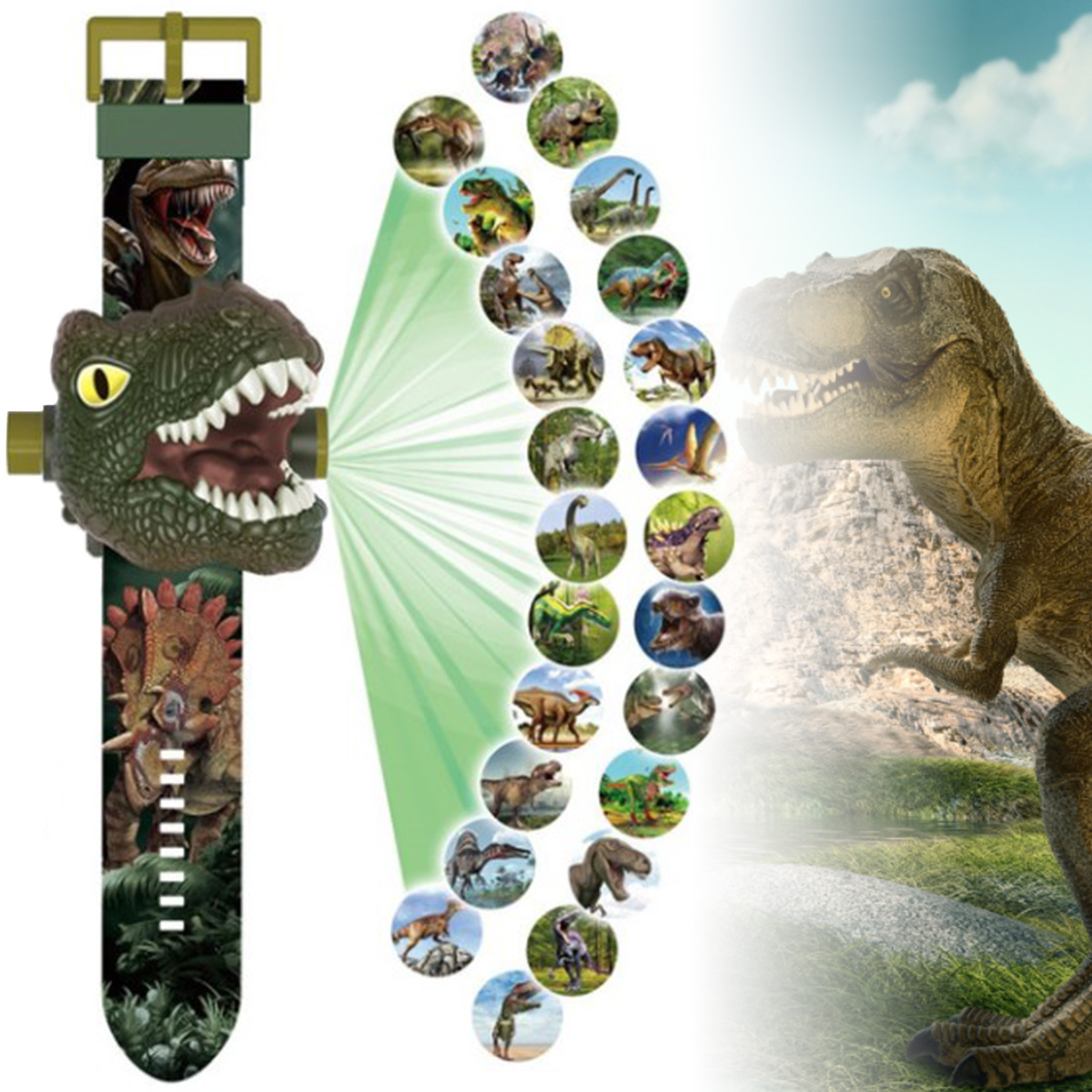 Reloj de Proyección de dinosau - Kids Educational Watch reseña y precio