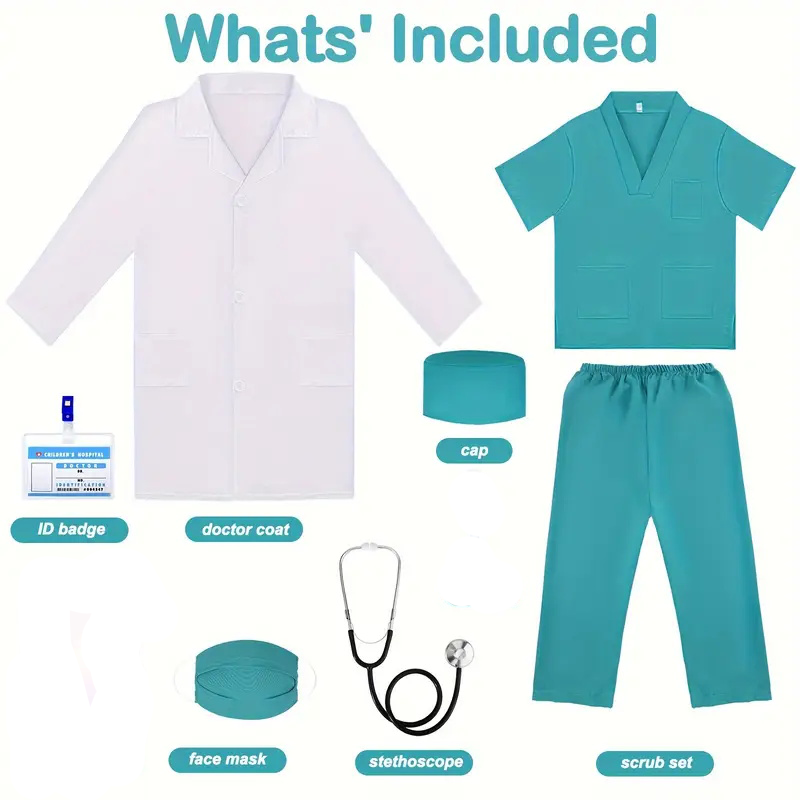 7 Uds. Traje de Cosplay de méd - Kids Doctor Education reseña y precio
