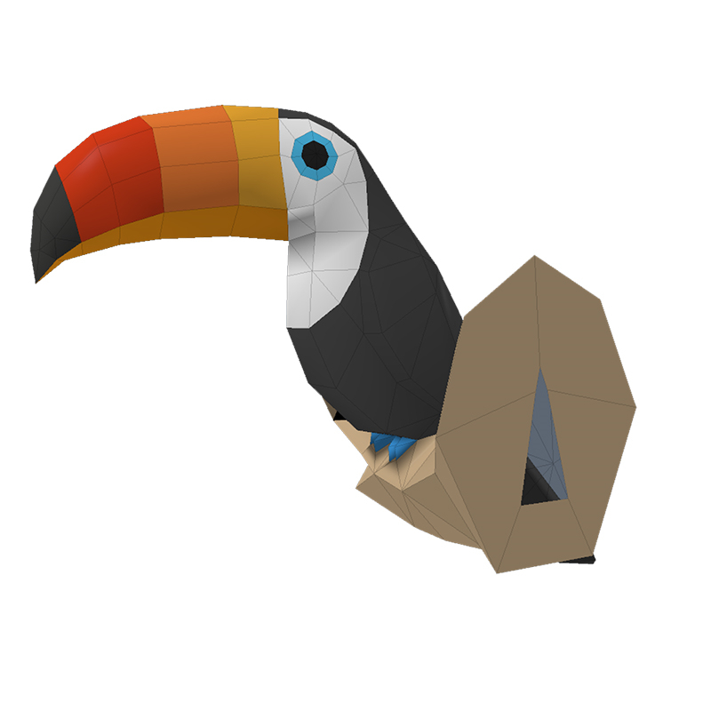 Tucán 3D modelo de papel Paper - Kids Education Wallpaper reseña y precio