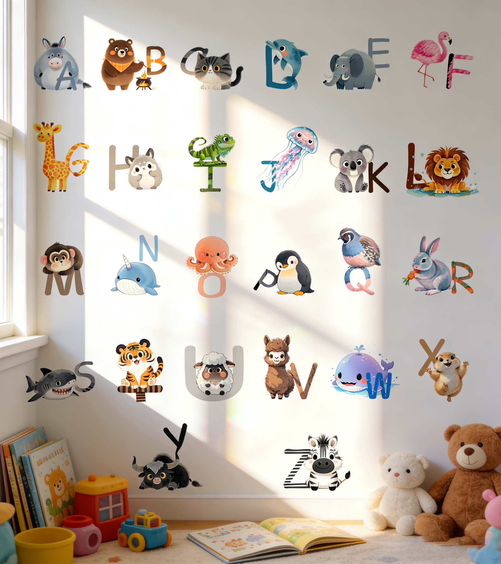 Pegatinas de pared del alfabet - Kids Education Wallpaper reseña y precio